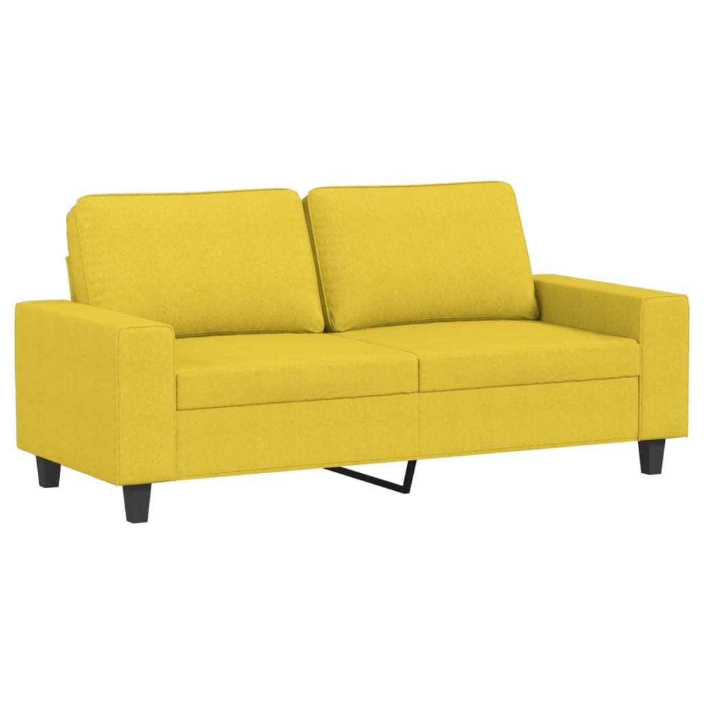 3-dijelni set sofa svjetložuti od tkanine Žuta