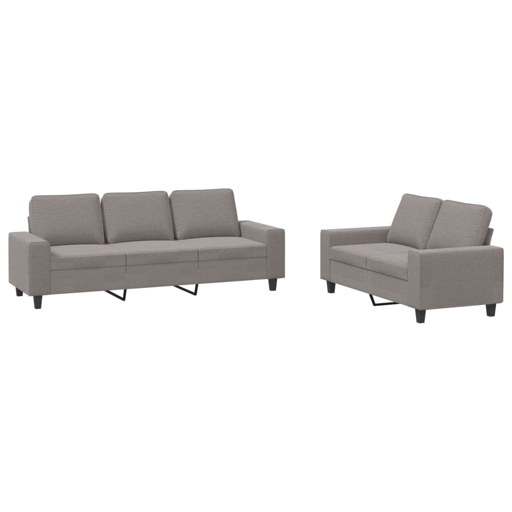 2-dijelni set sofa smeđesivi od tkanine