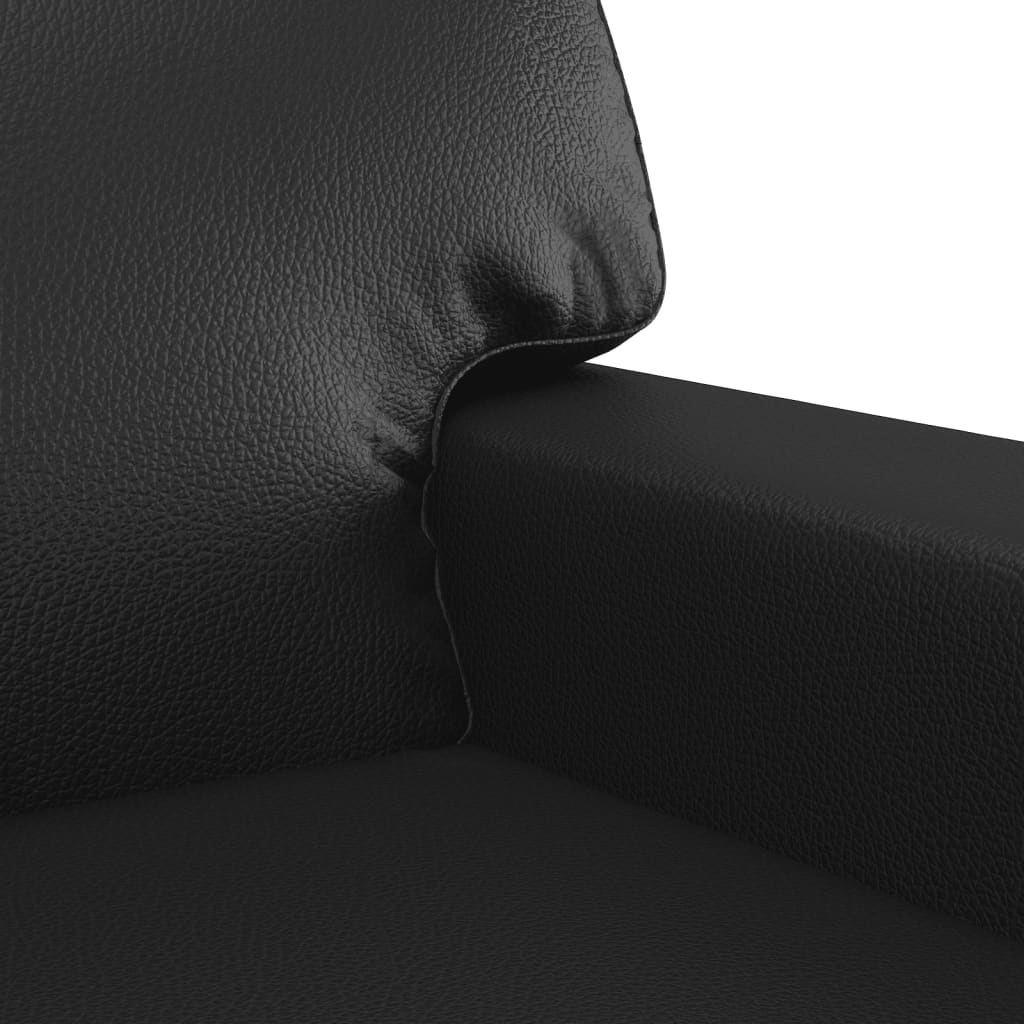 2-dijelni set sofa s jastucima crni od umjetne kože