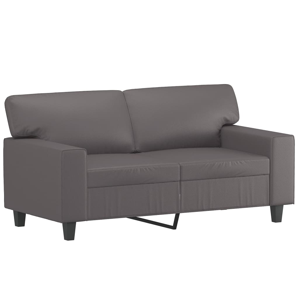2-dijelni set sofa s jastucima sivi od umjetne kože