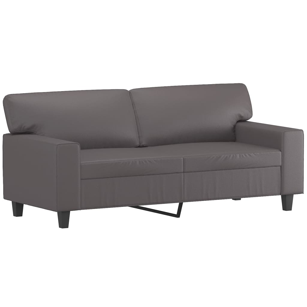 2-dijelni set sofa s jastucima sivi od umjetne kože