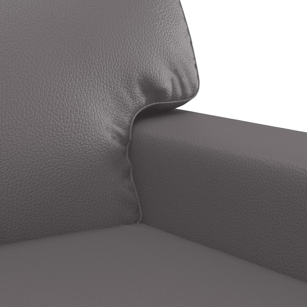 2-dijelni set sofa s jastucima sivi od umjetne kože