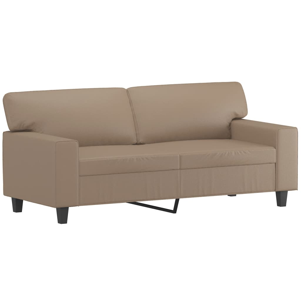 2-dijelni set sofa s jastucima boja cappuccina od umjetne kože