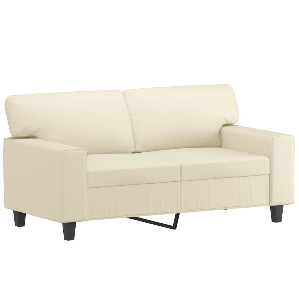 3-dijelni set sofa s jastucima krem od umjetne kože
