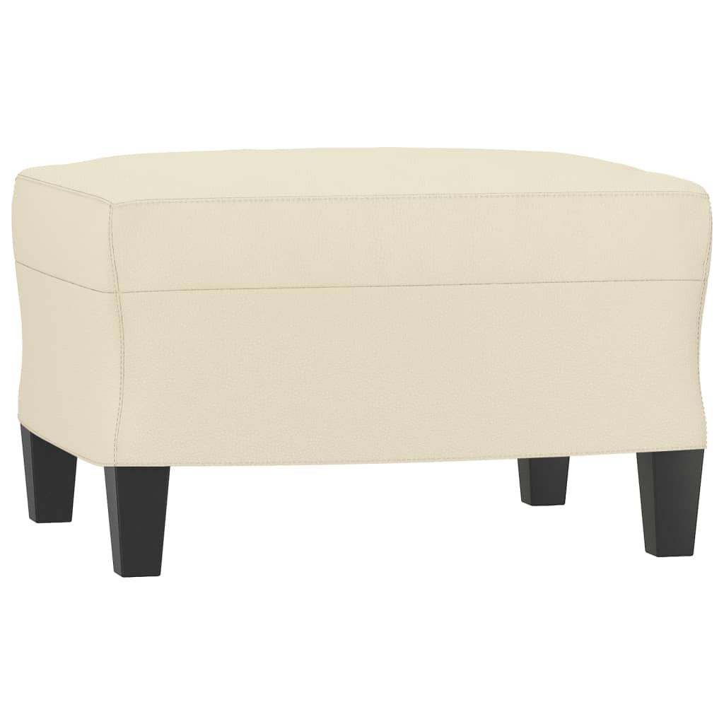 3-dijelni set sofa s jastucima krem od umjetne kože