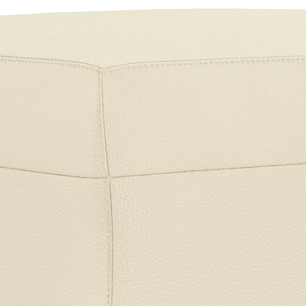 3-dijelni set sofa s jastucima krem od umjetne kože