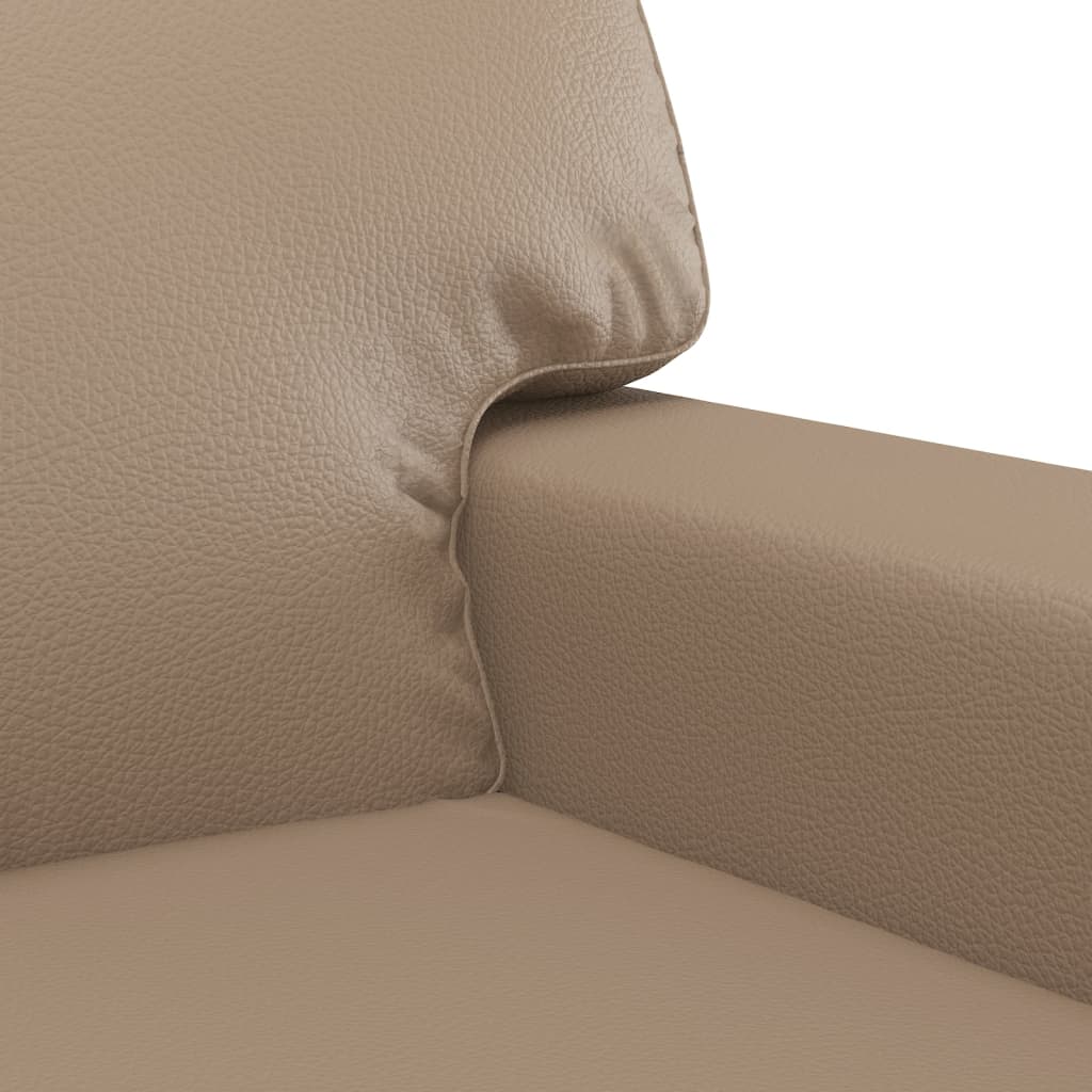 3-dijelni set sofa s jastucima boja cappuccina od umjetne kože