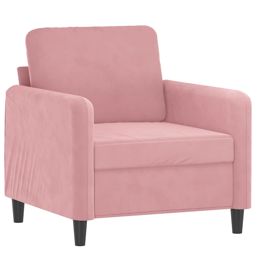 3-dijelni set sofa ružičasti baršunasti