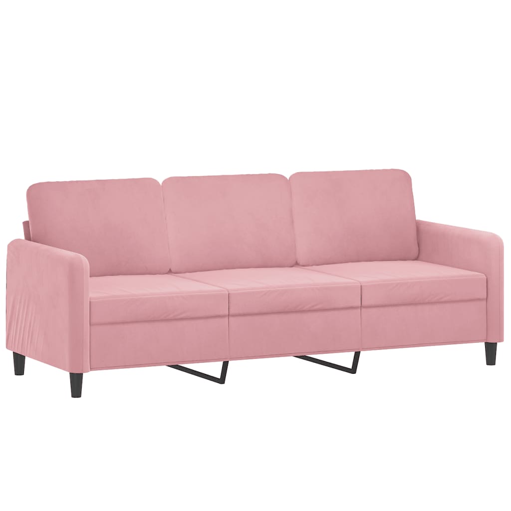 3-dijelni set sofa ružičasti baršunasti