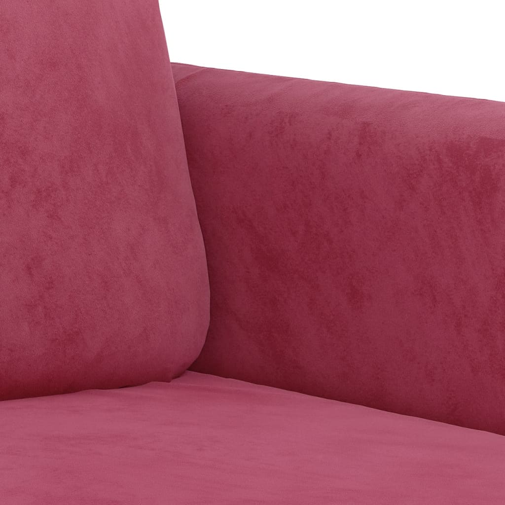 3-dijelni set sofa crvena boja vina baršunasti