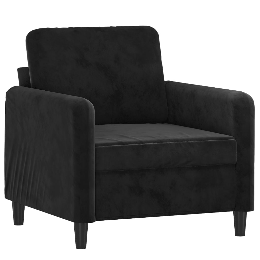 3-dijelni set sofa crni baršunasti