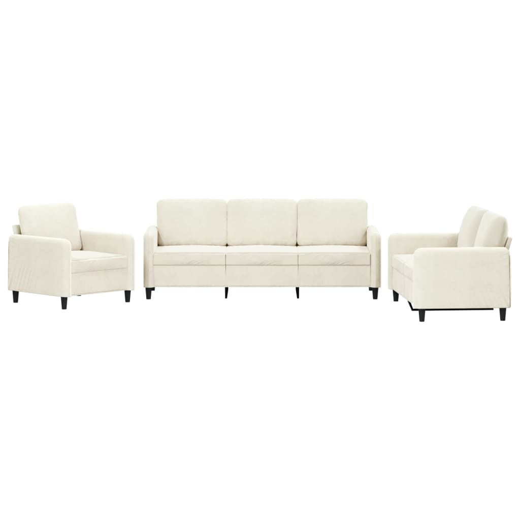 3-dijelni set sofa krem baršunasti