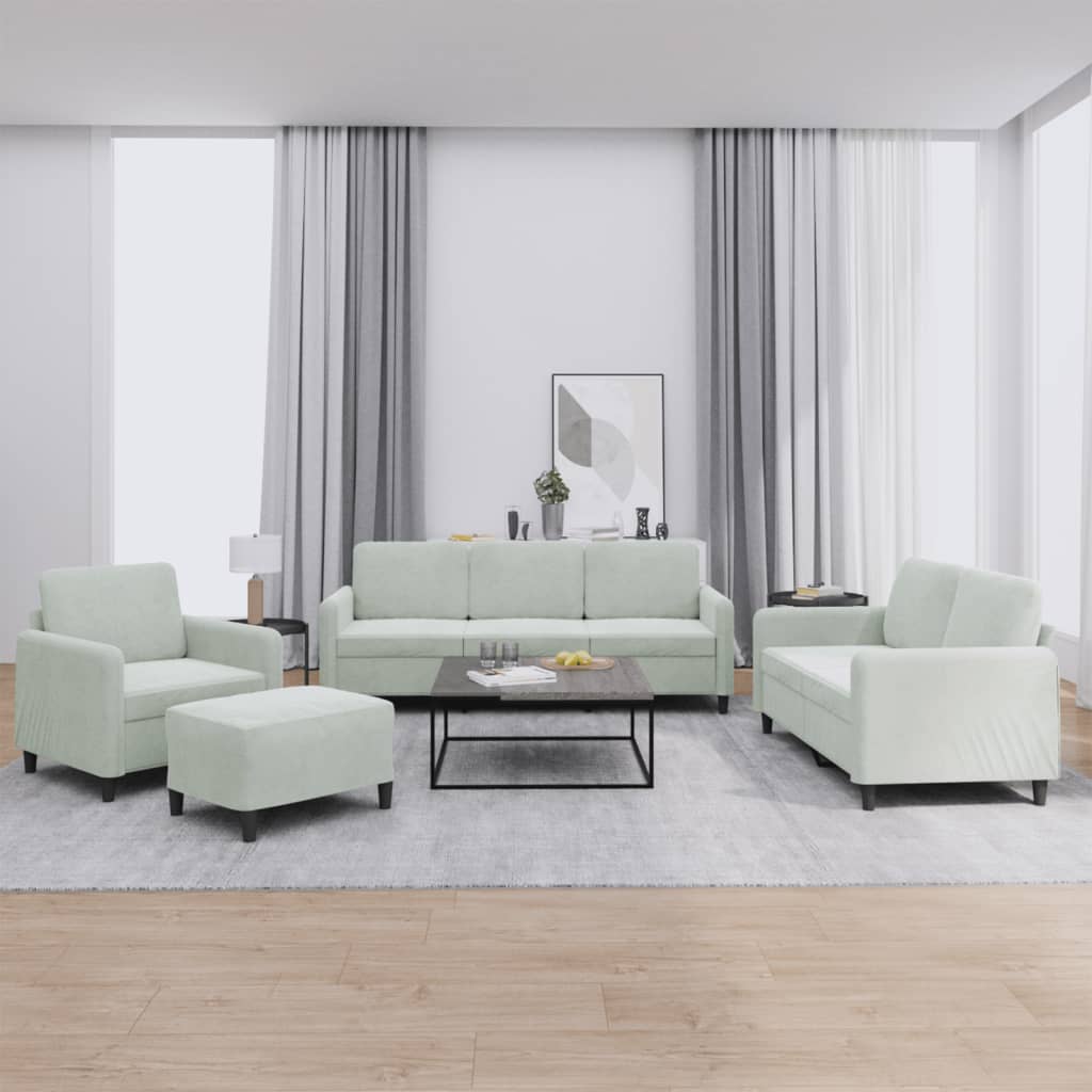 4-dijelni set sofa svjetlosivi baršunasti