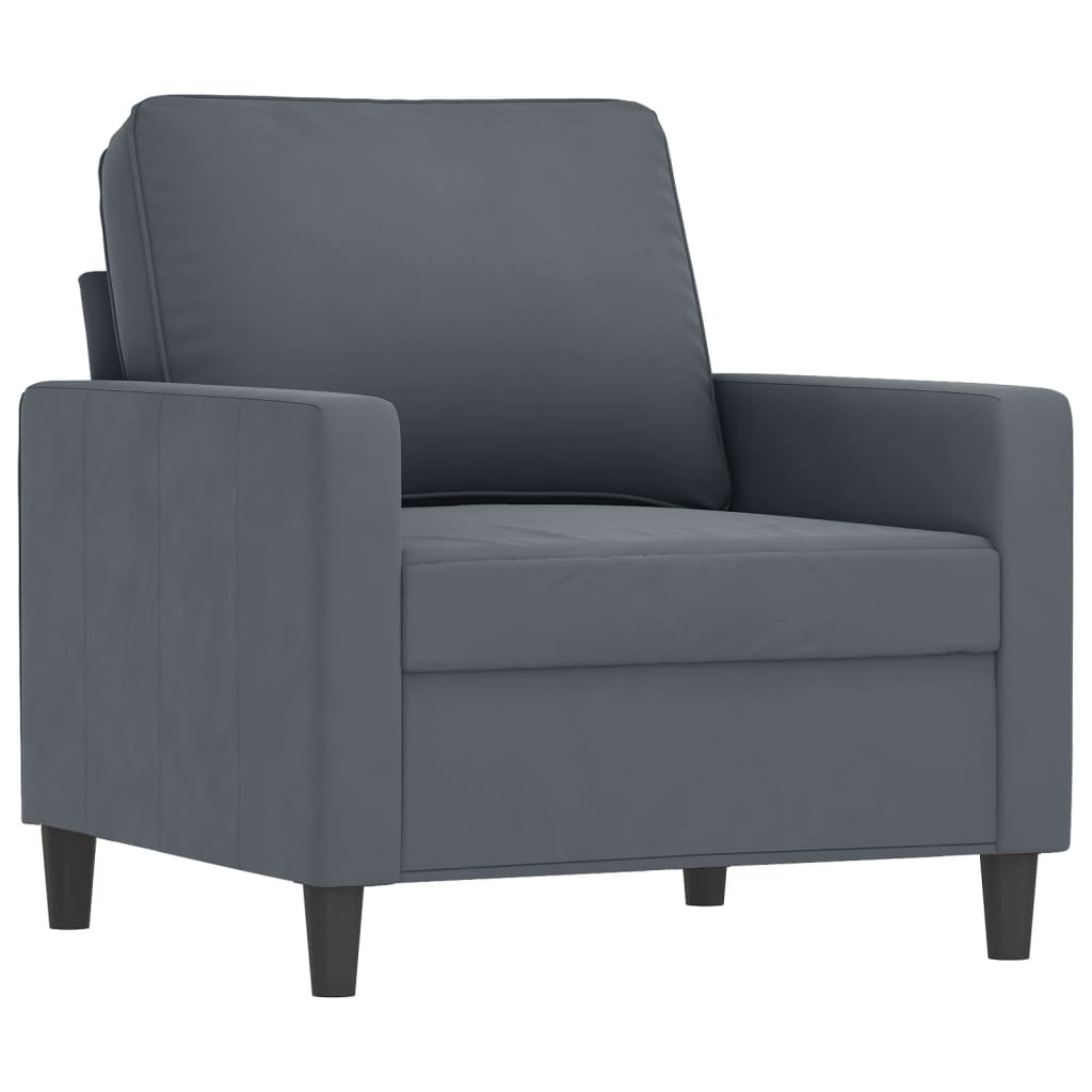 4-dijelni set sofa tamnosivi baršunasti