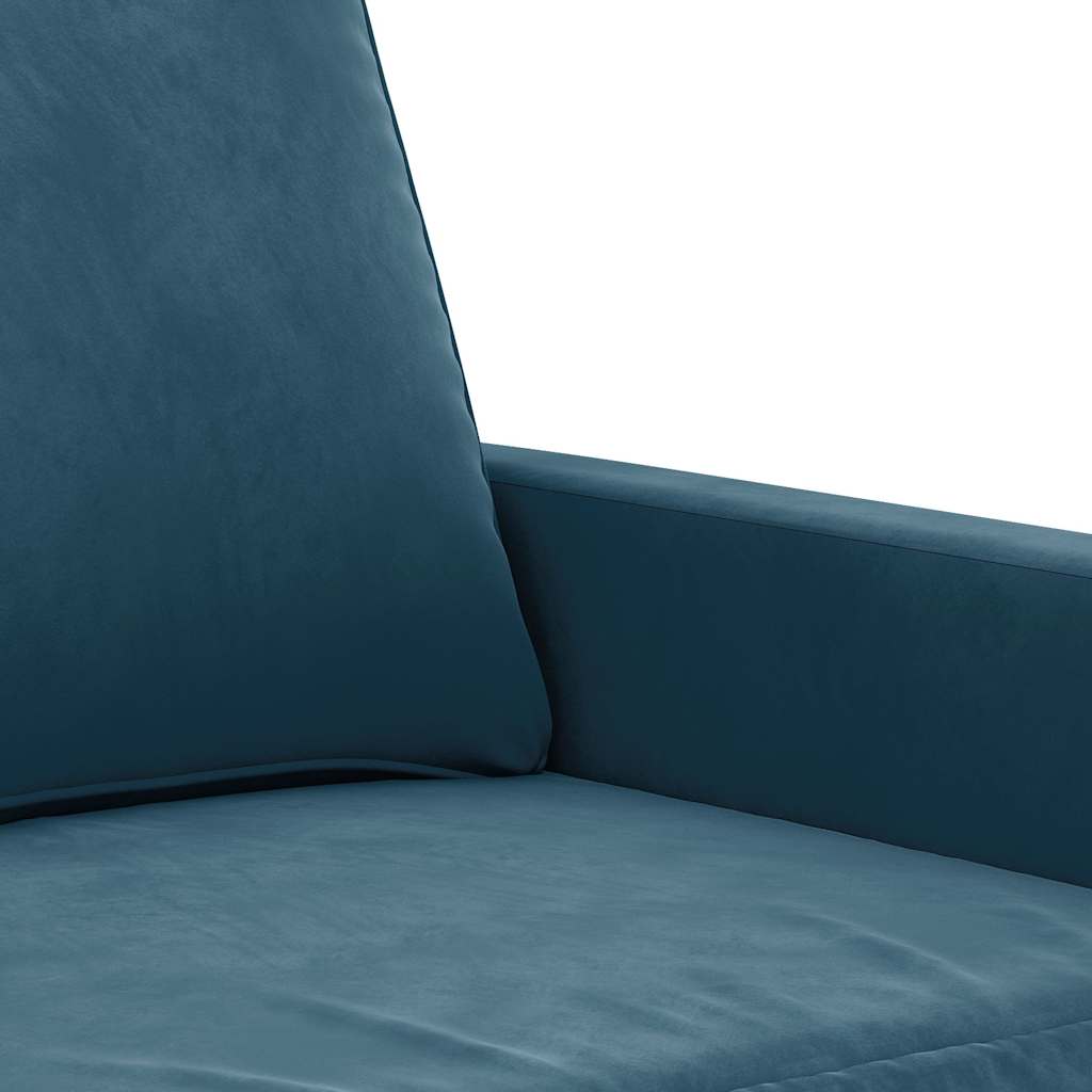 4-dijelna sofa garnitura plavi baršun