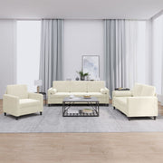 3-dijelni set sofa s jastucima krem baršunasti