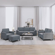 4-dijelni set sofa s jastucima tamnosivi baršunasti Siva