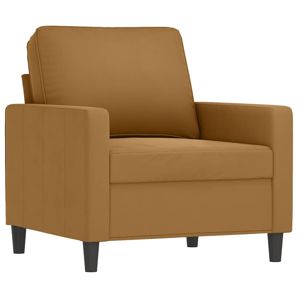4-dijelni set sofa s jastucima smeđi baršunasti