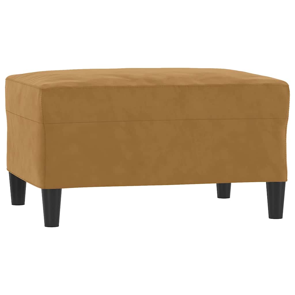 4-dijelni set sofa s jastucima smeđi baršunasti