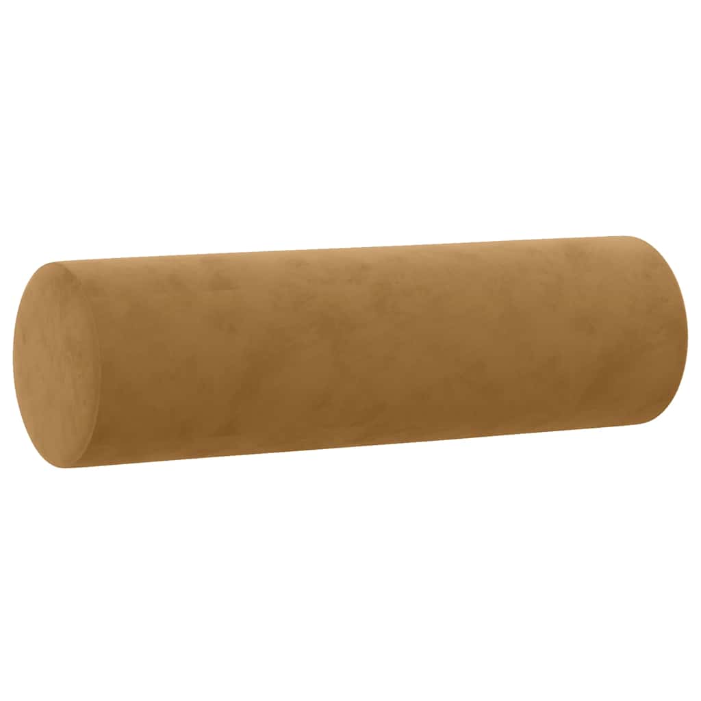 4-dijelni set sofa s jastucima smeđi baršunasti