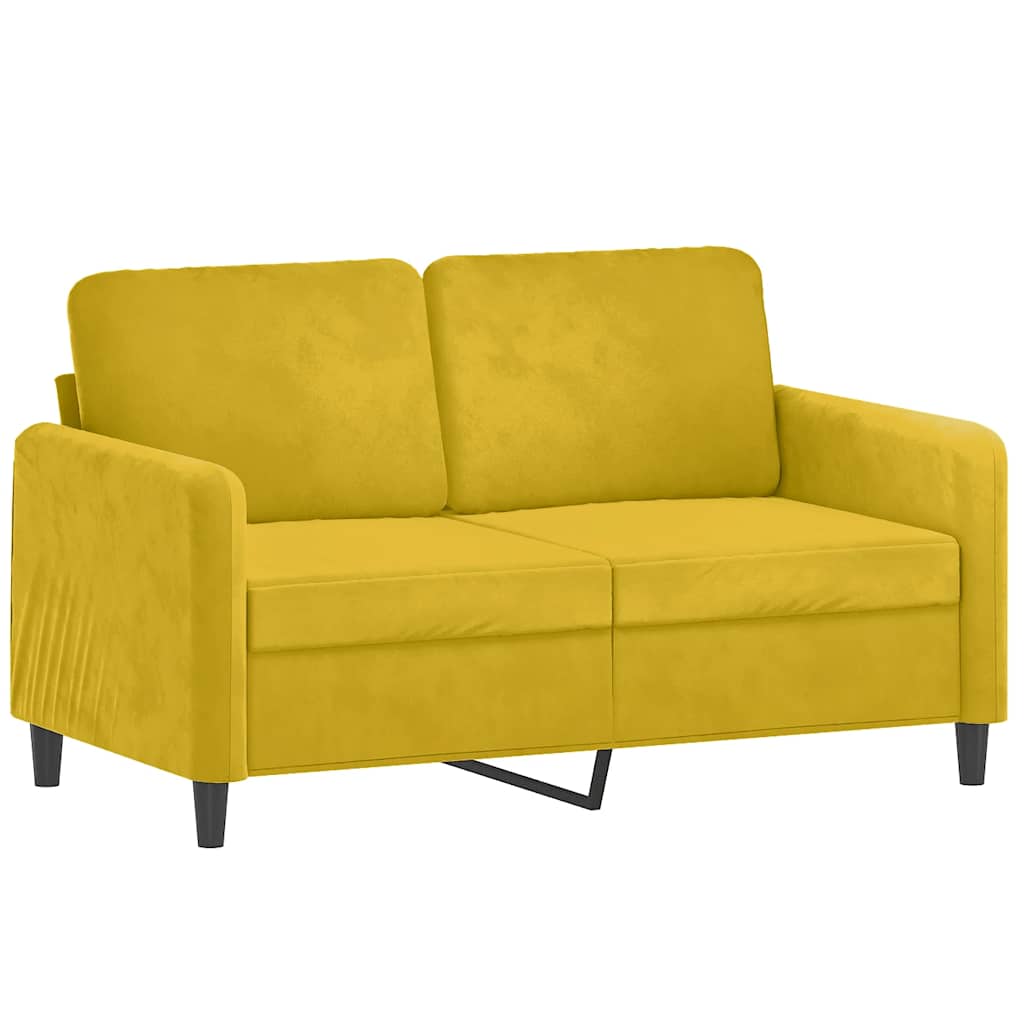 2-dijelni set sofa žuti baršunasti