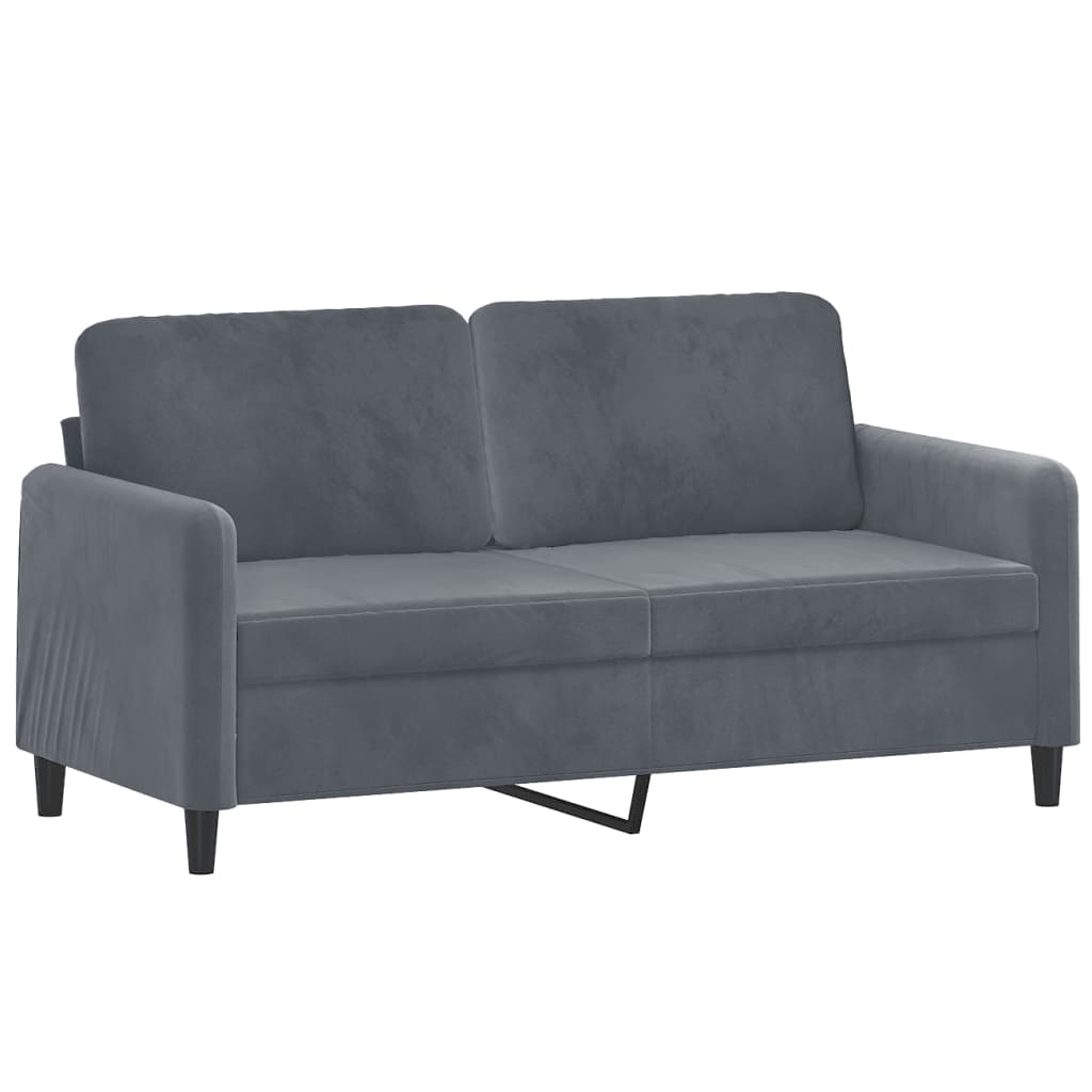 3-dijelni set sofa tamnosivi baršunasti