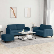 3-dijelni set sofa plavi baršunasti
