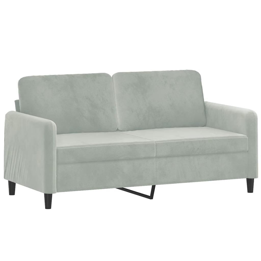 2-dijelni set sofa s jastucima svjetlosivi baršunasti