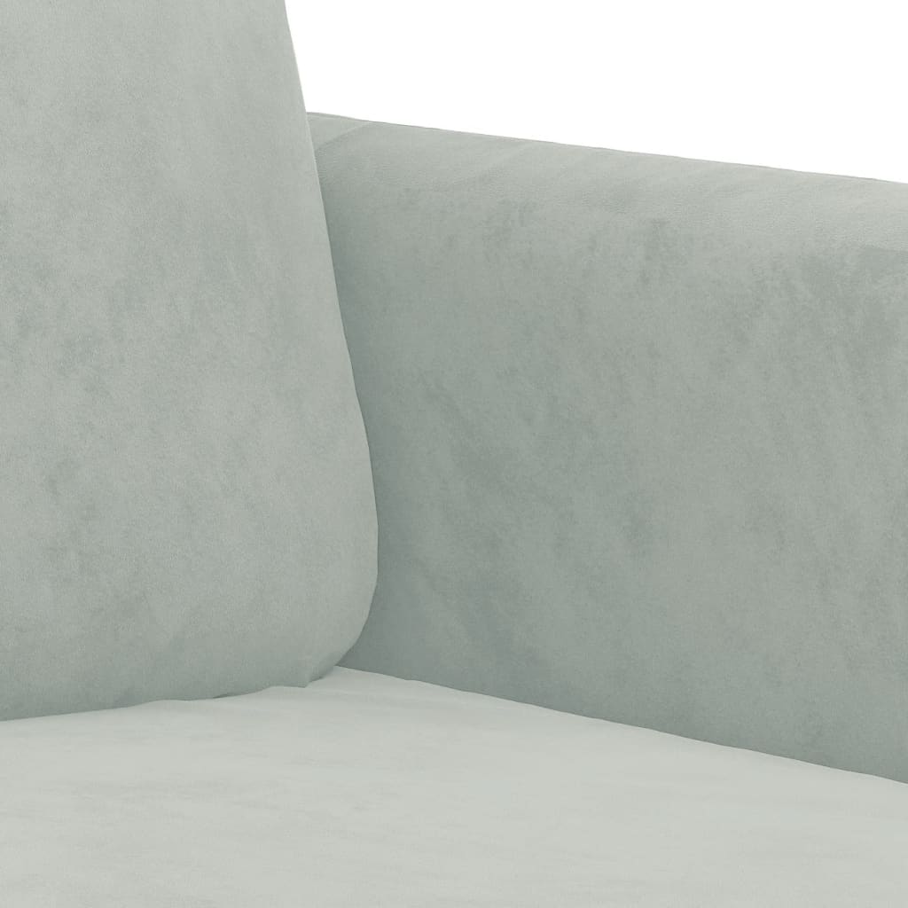 2-dijelni set sofa s jastucima svjetlosivi baršunasti