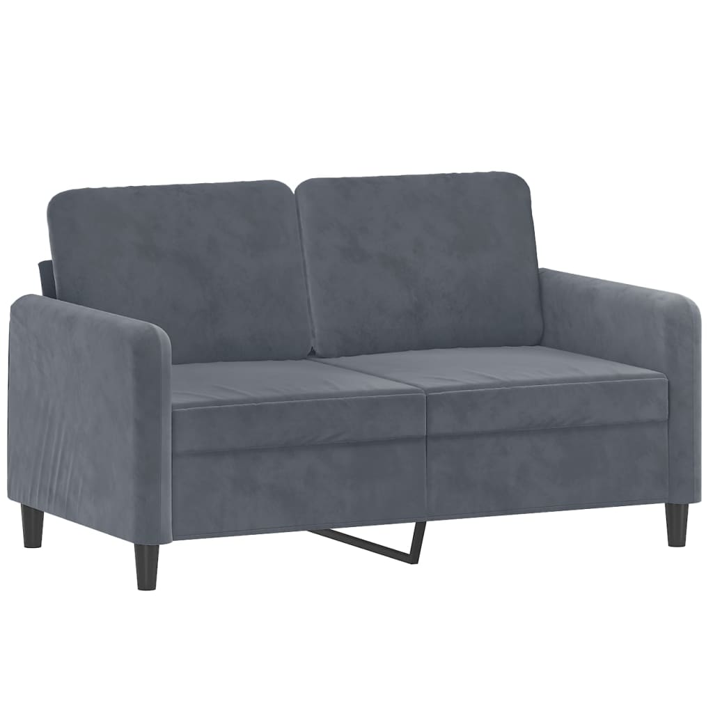 2-dijelni set sofa s jastucima tamnosivi baršunasti