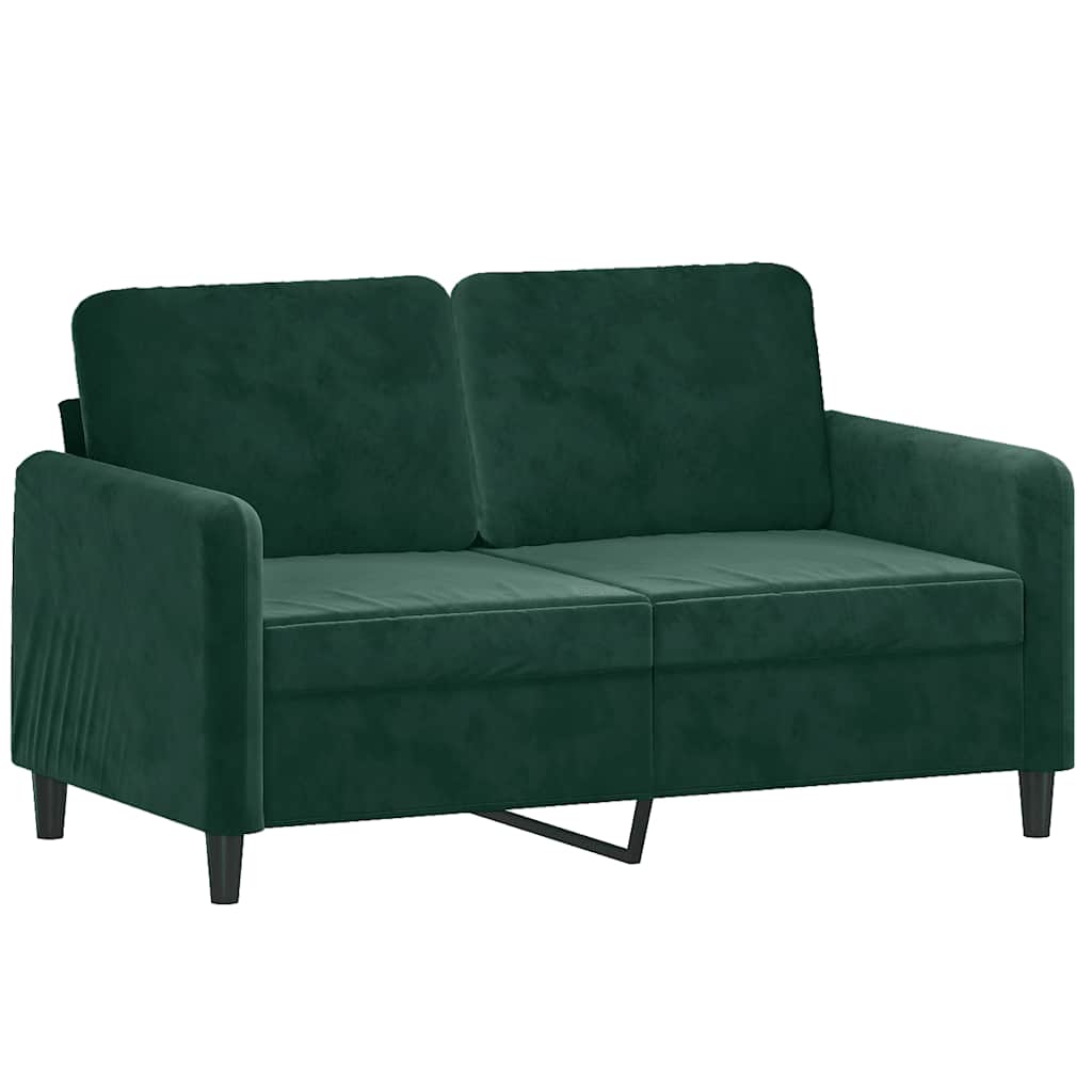 2-dijelni set sofa s jastucima tamnozeleni baršunasti