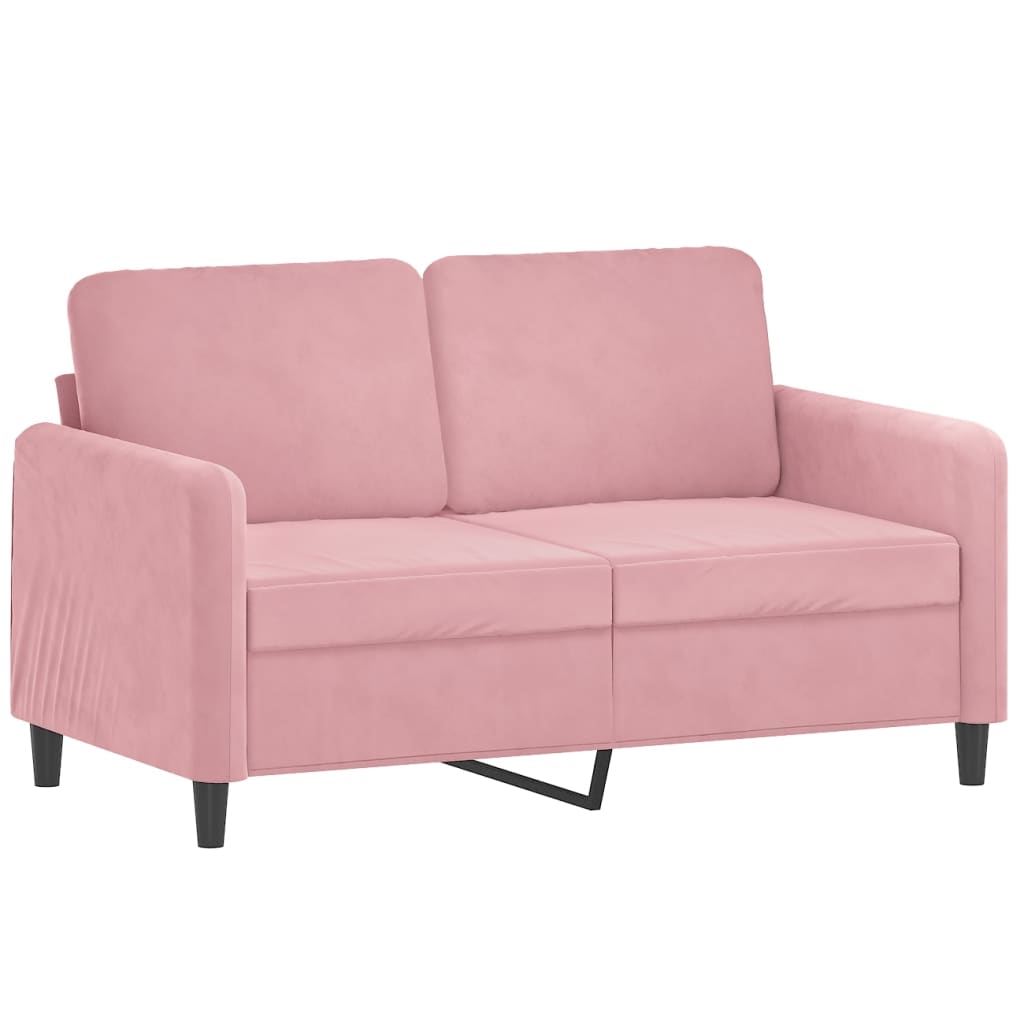 2-dijelni set sofa s jastucima ružičasti baršunasti