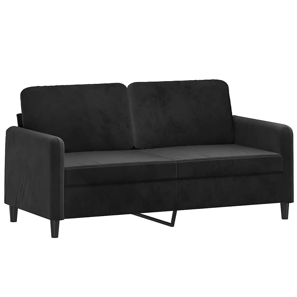 2-dijelni set sofa s jastucima crni baršunasti