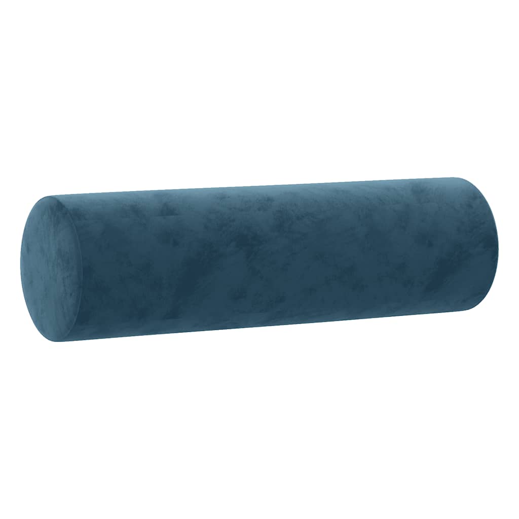 2-dijelni set sofa s jastucima plavi baršunasti