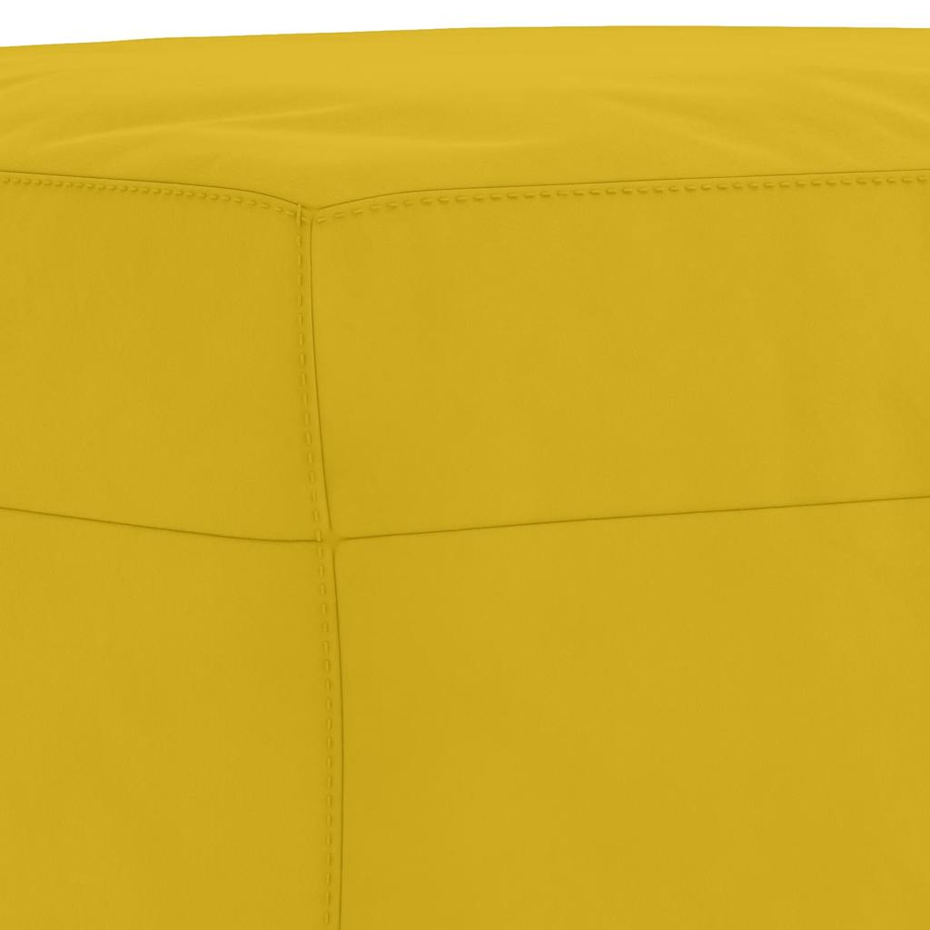 3-dijelni set sofa s jastucima žuti baršunasti
