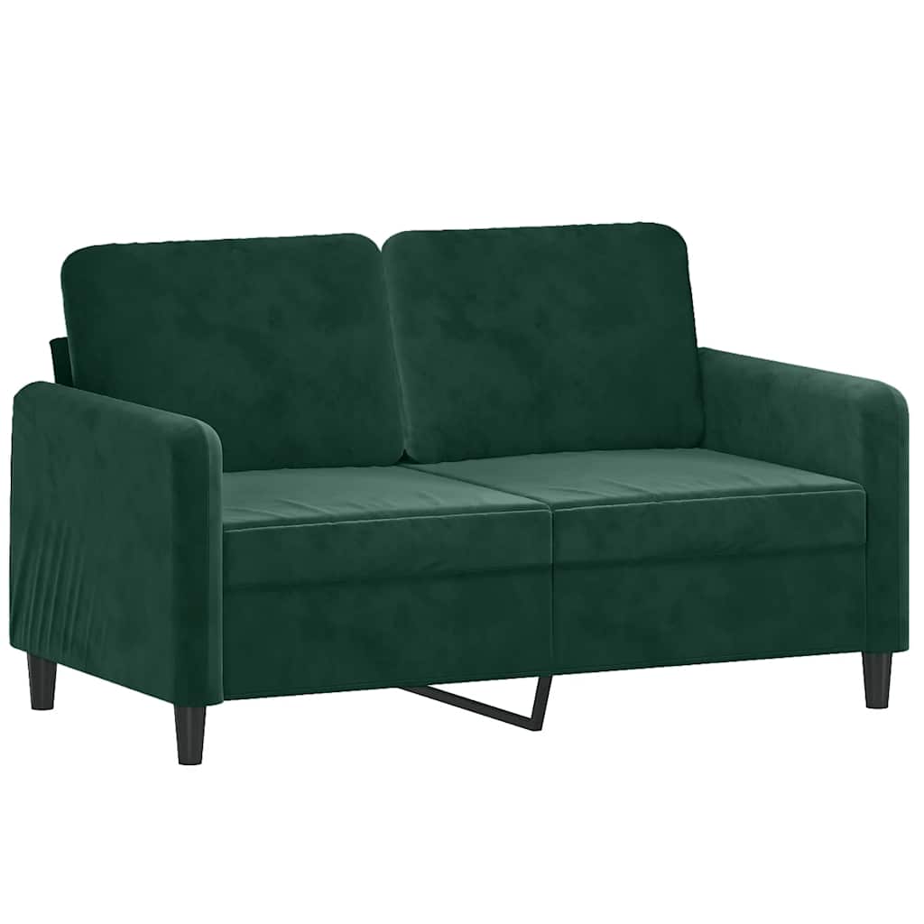 2-dijelni set sofa tamnozeleni baršunasti