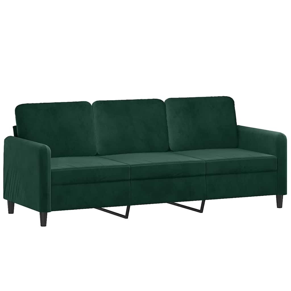 2-dijelni set sofa tamnozeleni baršunasti