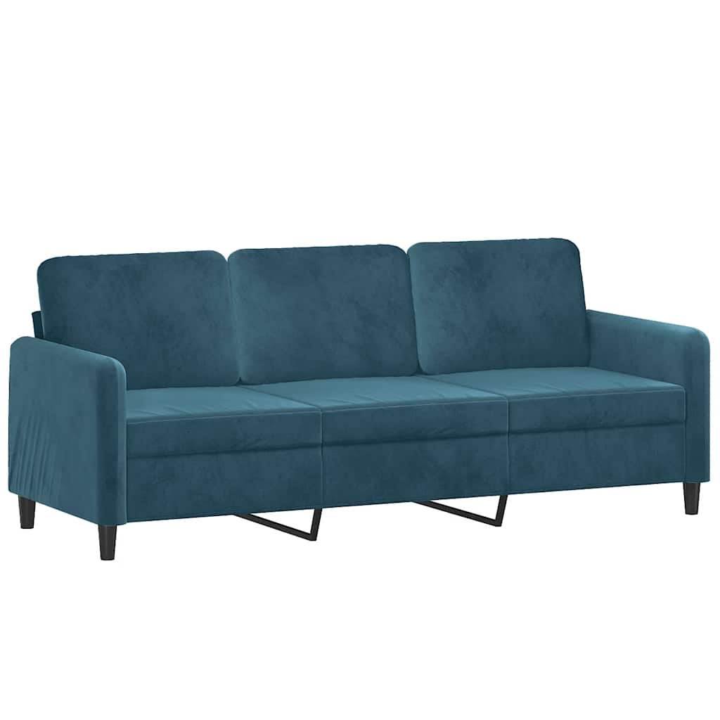 2-dijelni set sofa plavi baršunasti
