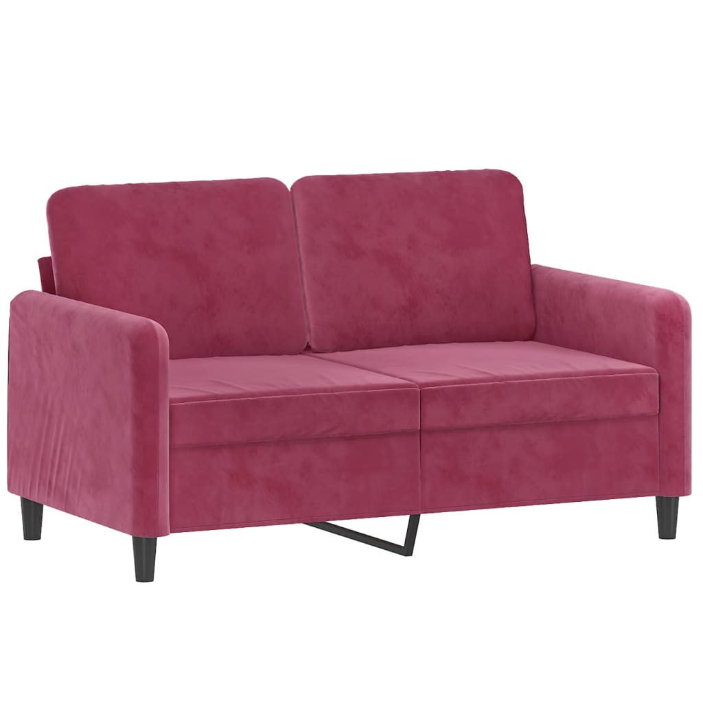 3-dijelni set sofa crvena boja vina baršunasti