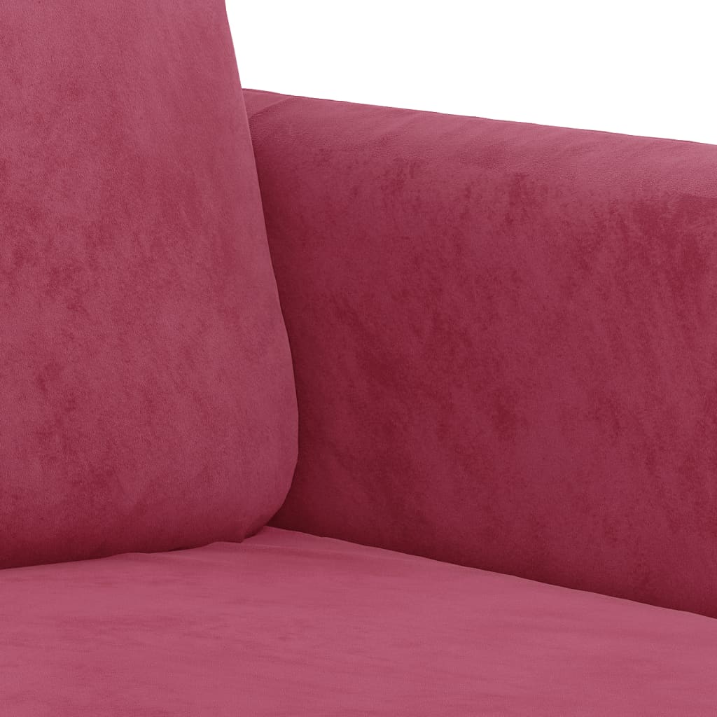 3-dijelni set sofa crvena boja vina baršunasti