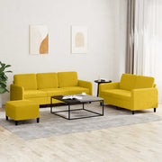 3-dijelni set sofa s žuti baršunast