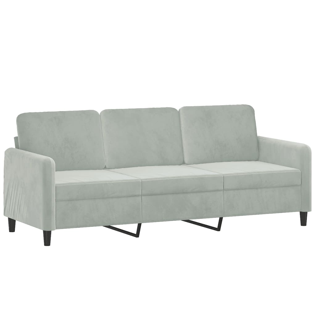 2-dijelni set sofa s jastucima svjetlosivi baršunasti