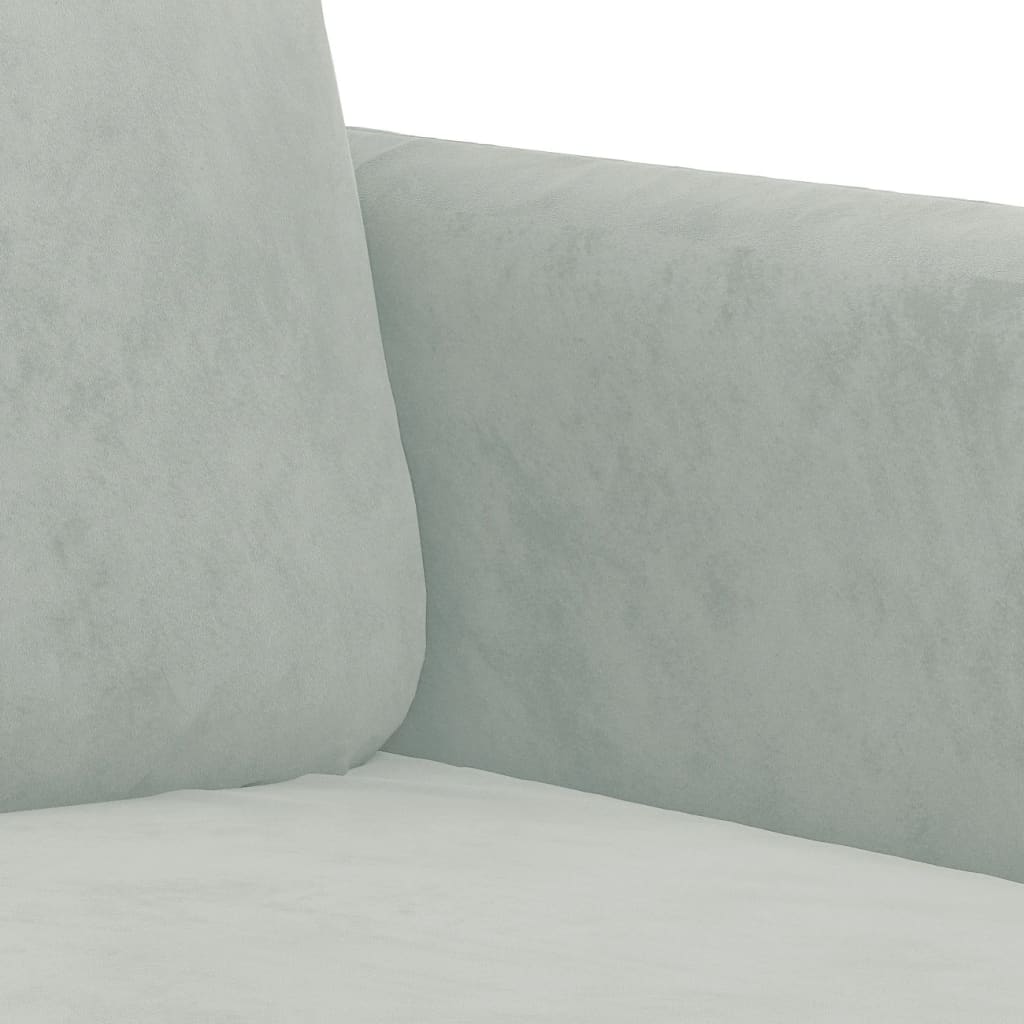 2-dijelni set sofa s jastucima svjetlosivi baršunasti