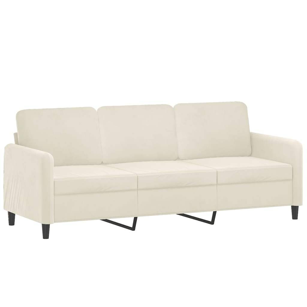 2-dijelni set sofa s jastucima krem baršunasti