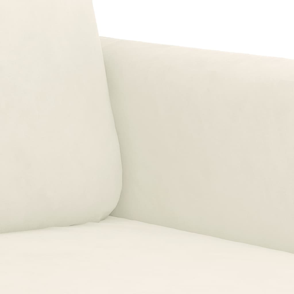 2-dijelni set sofa s jastucima krem baršunasti