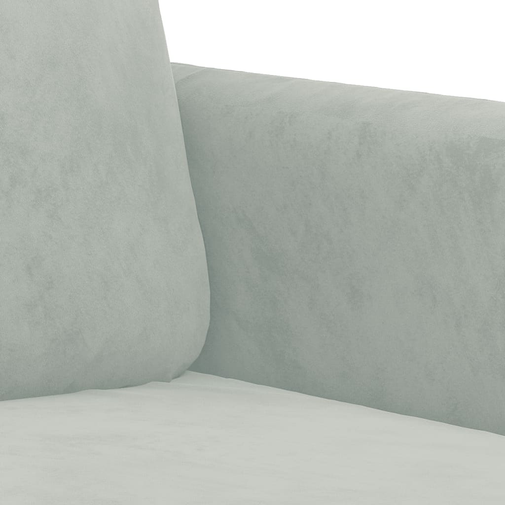 3-dijelni set sofa s jastucima svjetlosivi baršunasti