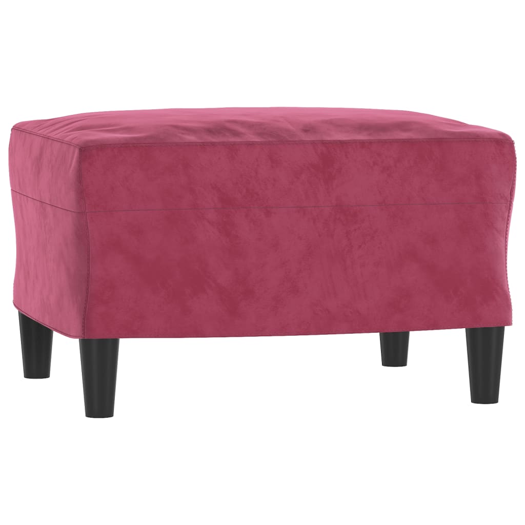 3-dijelni set sofa s jastucima crvena boja vina baršunasti