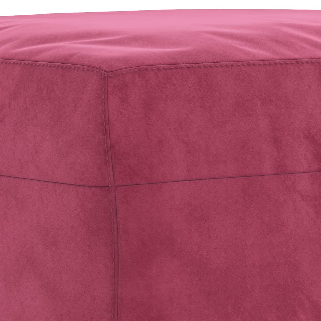 3-dijelni set sofa s jastucima crvena boja vina baršunasti