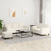 3-dijelni set sofa s jastucima krem baršunasti