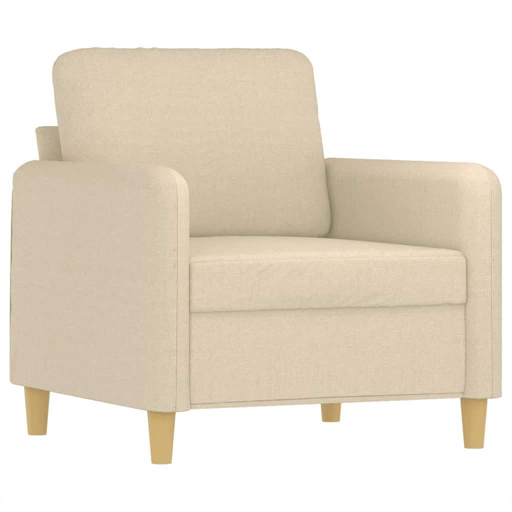 4-dijelni set sofa s jastucima krem od tkanine